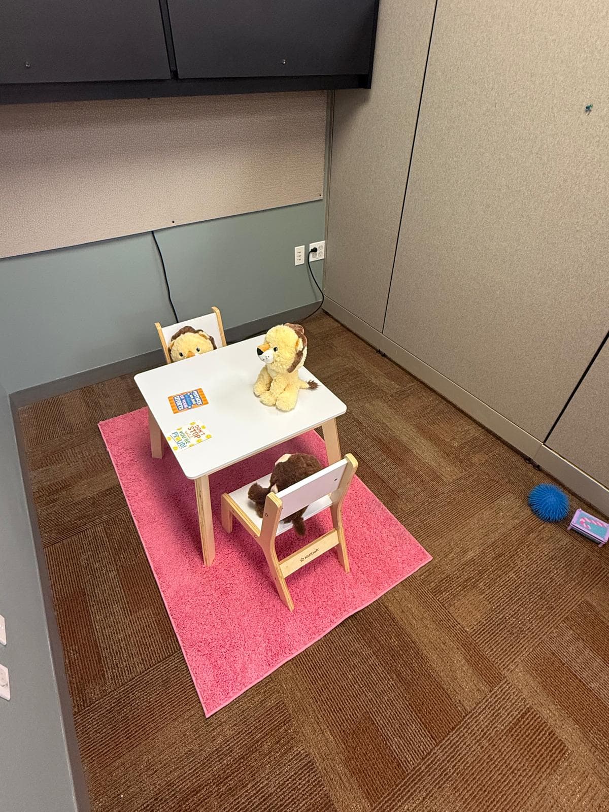 Quiet reading corner for individual sessions